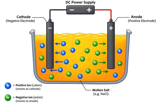 Positive and Negative Ions Traveling Toward Opposite Electrodes