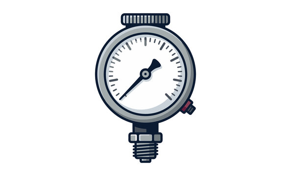 Pressure Gauge Illustration Isolated on Black Background