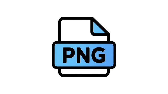 Blue png file icon for digital document and image format