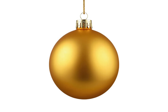 Smooth satin gold bauble hanging from a silver cap