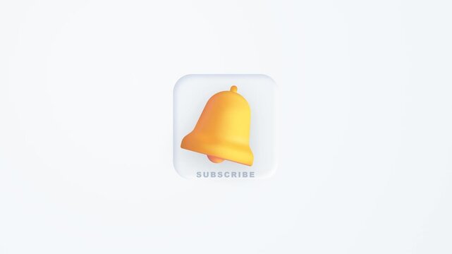Yellow bell notification icon with red line indicating silence on white square button
