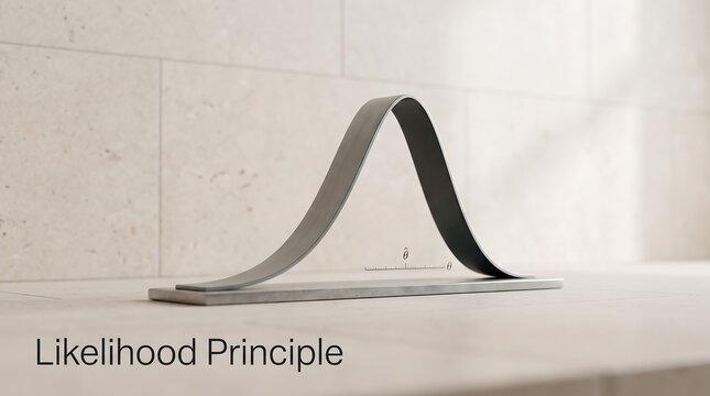 Statistical likelihood curve illustration demonstrating probability distribution on white marble surface