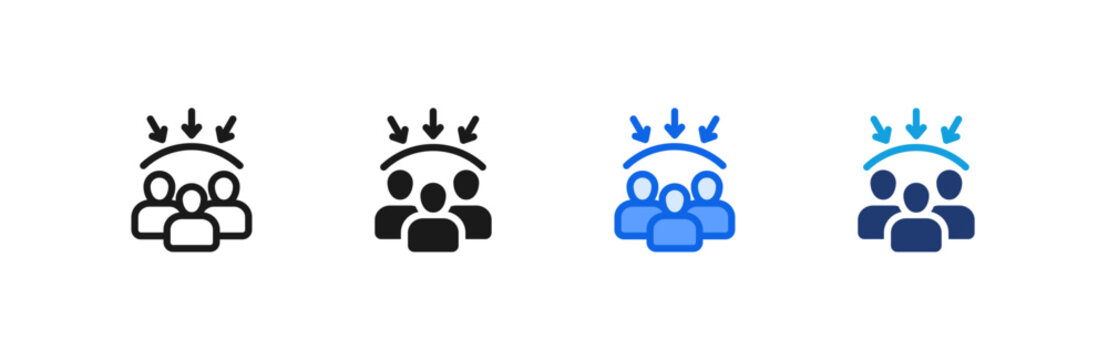 Workforce Resilience icon multiple style collection. Vector illustration.