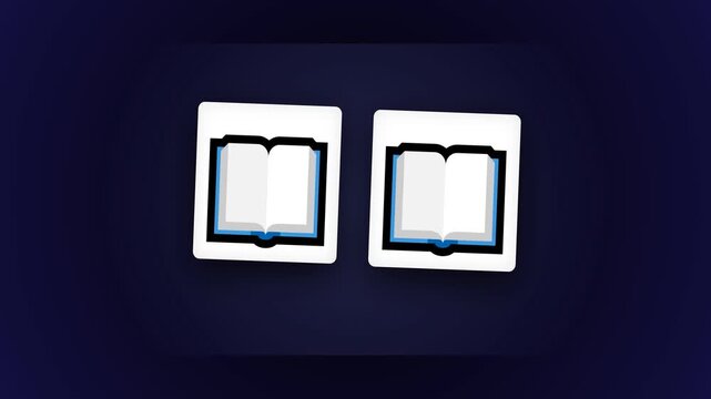 illustration video of two school textbooks