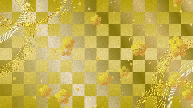 plum 01 gold circle gold confetti gold fall pattern01 ichimatsu pattern loop （gold background）02