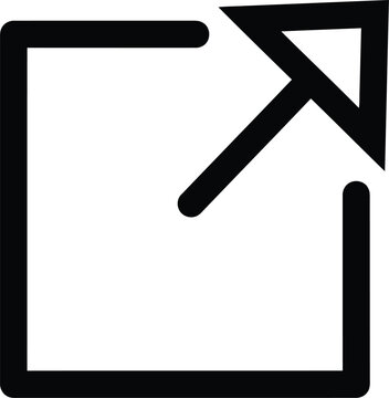 External link square icon with diagonal arrow indicating redirection or new window.