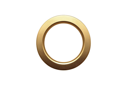 Thick polished gold circular frame with beveled outer edge