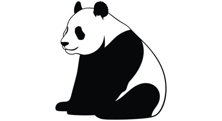 A panda bear silhouette is depicted in a black and white graphic © MDRASEL