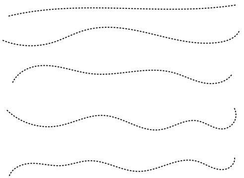 S-shaped curved dashed line with an s-shaped path formed by a black dashed line isolated on a white background s shape line dotted line