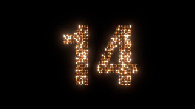 cute golden happy 14th birthday anniversary text background