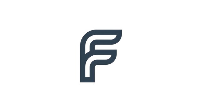 Modern and minimalist letter F logo design vector graphic isolated on a clean white background