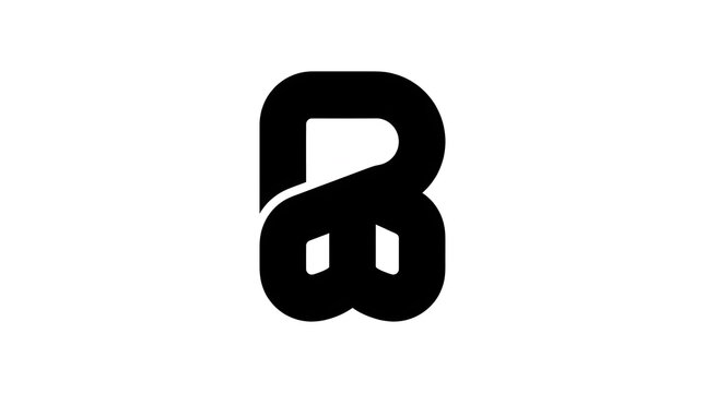 Minimalist black monogram logo featuring an intertwined letter combination on a clean white background