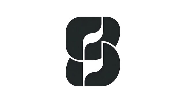 Modern abstract geometric logo design featuring an intertwined dark letter S monogram with smooth rounded corners on a plain white background