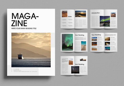 Minimal Travel Magazine Template with Adventure Photography