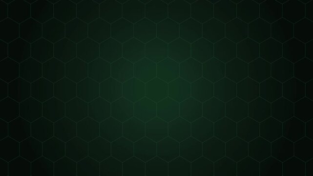 Green Hexagonal Grid Matrix Sci-Fi Technology.