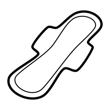Maternity pad line art icon for postpartum sanitary napkin hygiene illustration