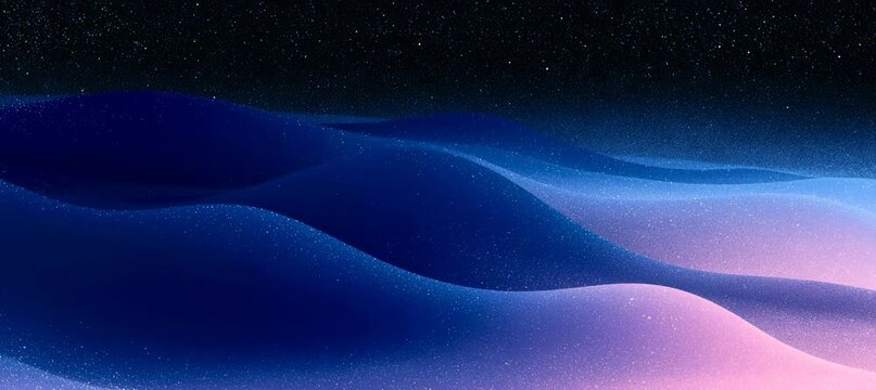Blue pink colors outer space glitter wave. Generative video AI technology.