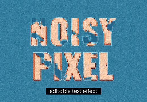 Noisy Dead Pixel Text Effect with Distressed Digital Glitch