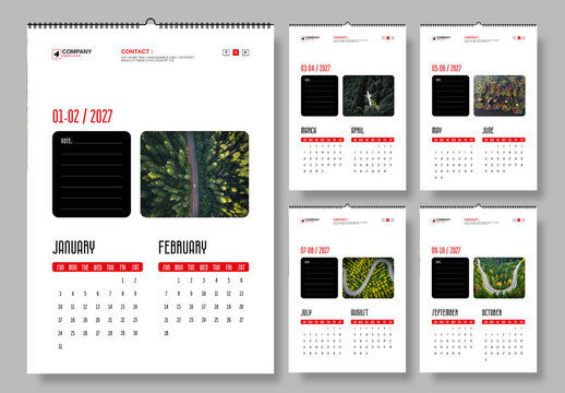Wall Calendar 2027 Template