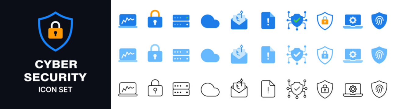 Cyber security line icons set featuring minimal vector symbols, modern outline style, and clean design. Perfect for apps, UI design, web security projects, tech interfaces, and digital branding.