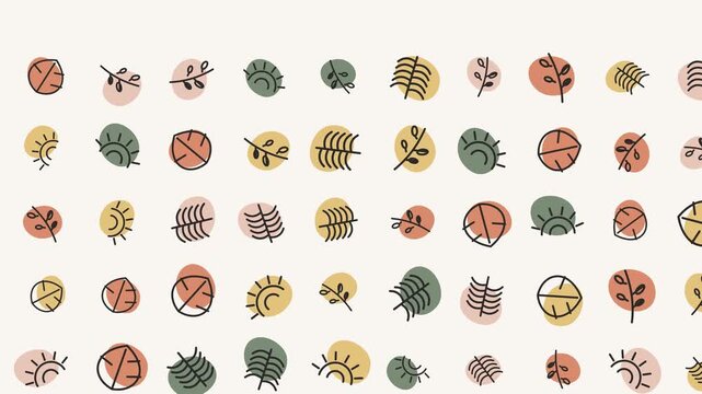 Minimalist Hand Drawn Doodle Organic Shapes Animated Background