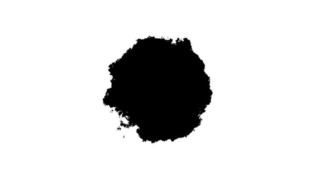 Black ink cloud spreading on white background abstract smoke effect dark bloom transition overlay video.4k motion graphics video