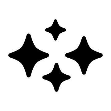 Black Four Pointed Star Sparkle Icon Pattern, Minimalist Geometric Shape Design