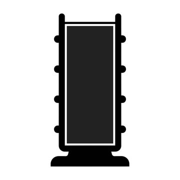 Black Vertical Scroll Bar Icon With Side Grips And Ticks On White Background