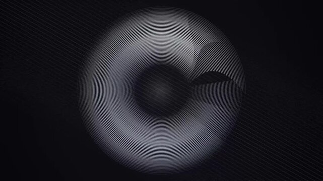 Abstract Metallic Gyroscopic Vortex Loop Seamless Motion Loop 4K