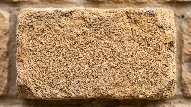 Natural sandstone building block texture with coarse grain for rustic architectural backgrounds
