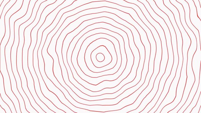 Technology radio wave and sonar animation on white background. Round circuit signal waves expanding with radar signal animated. Circular line wave for tower connective network concept.