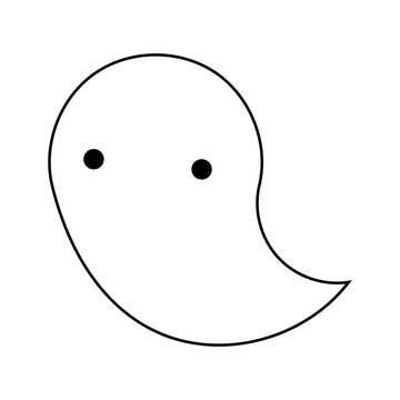Halloween ghost icon (black outline only) &ndash; themes include monsters, autumn, ghosts, events, scary/spooky elements, etc