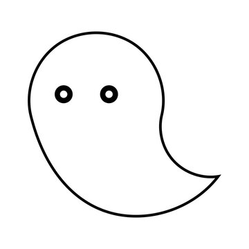 Halloween ghost icon (black outline only) &ndash; themes include monsters, autumn, ghosts, events, scary/spooky elements, etc