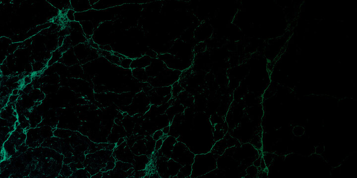 Black marble surface with electric teal veins, abstract background, texture, 91 characters