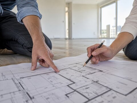 Planificaci&oacute;n de un proyecto de construcci&oacute;n en una habitaci&oacute;n vac&iacute;a