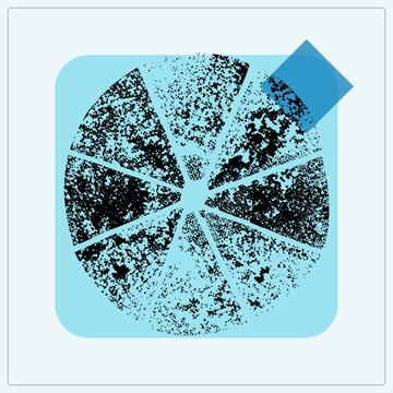 Weathered sand dollar (sea cookie, cake urchin) in gritty speckled halftone, radial petal intact. Distressed stamp style suits beach prints and coastal branding.