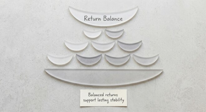 Frosted Acrylic Crescents Arranged in a Balanced Composition with Text
