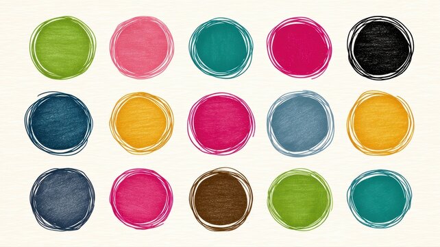 Colorful Circular Patterns on Light Background