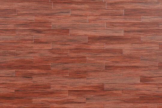 Texture di pavimento in parquet di legno rosso mogano, con assi orizzontali sfalsate e venature naturali. Ideale come sfondo per interni ed edilizia.
