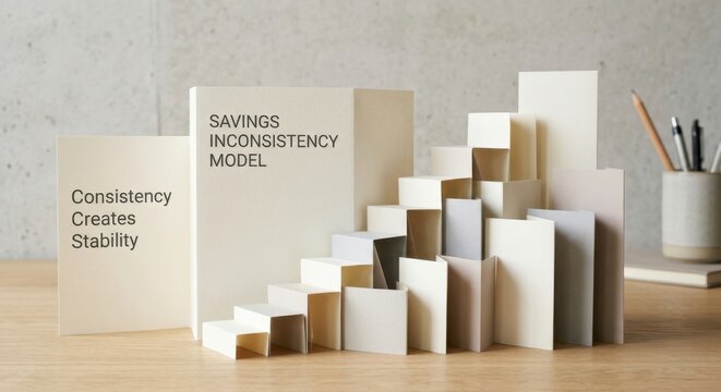 Savings Inconsistency Model Arrangement of Folded Paper Cards and Blocks