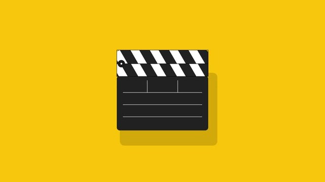 Minimalist Film Clapperboard Animation Motion Graphic Design Illustration For Multimedia Production Projects And Cinema Marketing Media Asset