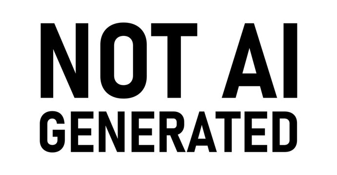 Not AI Generated Disclaimer Symbol Black Isolated Icon. No AI Sign.