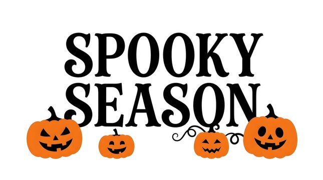 A festive halloween greeting featuring beautifully carved pumpkins and striking spooky season typography perfect for autumn celebrations and delightful holiday themed designs