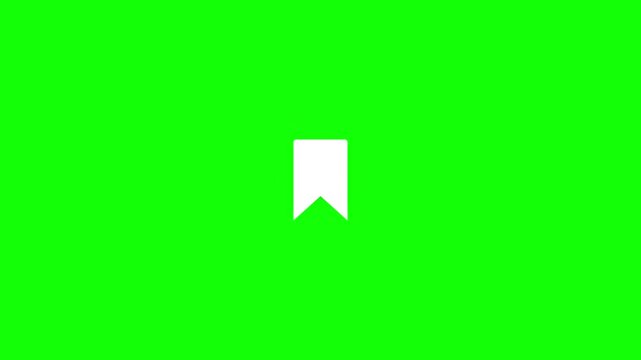 White Bookmark Icon Animation For Social Media Interface Concept And Web UI Design Purpose