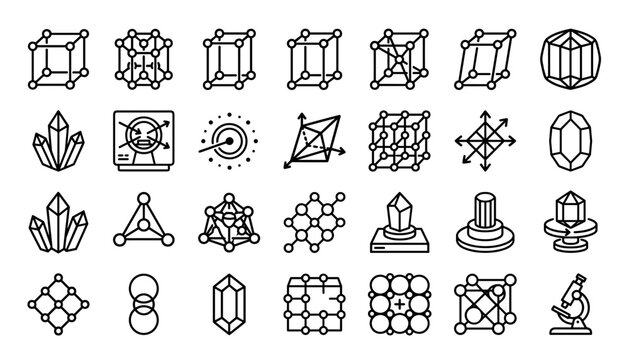 nuclear chemistry radioactivity and nuclear decay icon set vector .