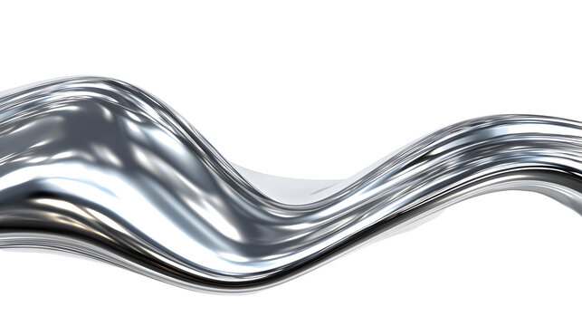 Shiny metallic wave on white background