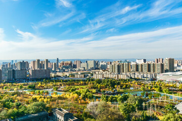 Taiyuan Skyline, Shanxi Province - Urban Cityscape with Parks © TaVan