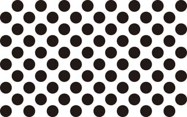 A background featuring a neat, orderly arrangement of polka dots in solid black and white. © Danang