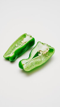 Fresh green bell pepper on a table