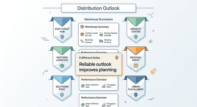 Distribution Outlook Infographic: Warehouse Summaries and Fulfillment Notes
